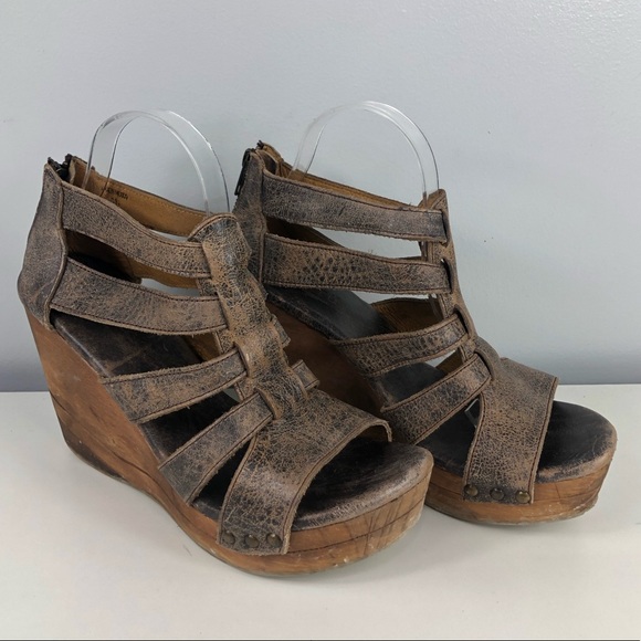 Bed Stu Shoes Bed Stu Strappy Leather Wedge Poshmark